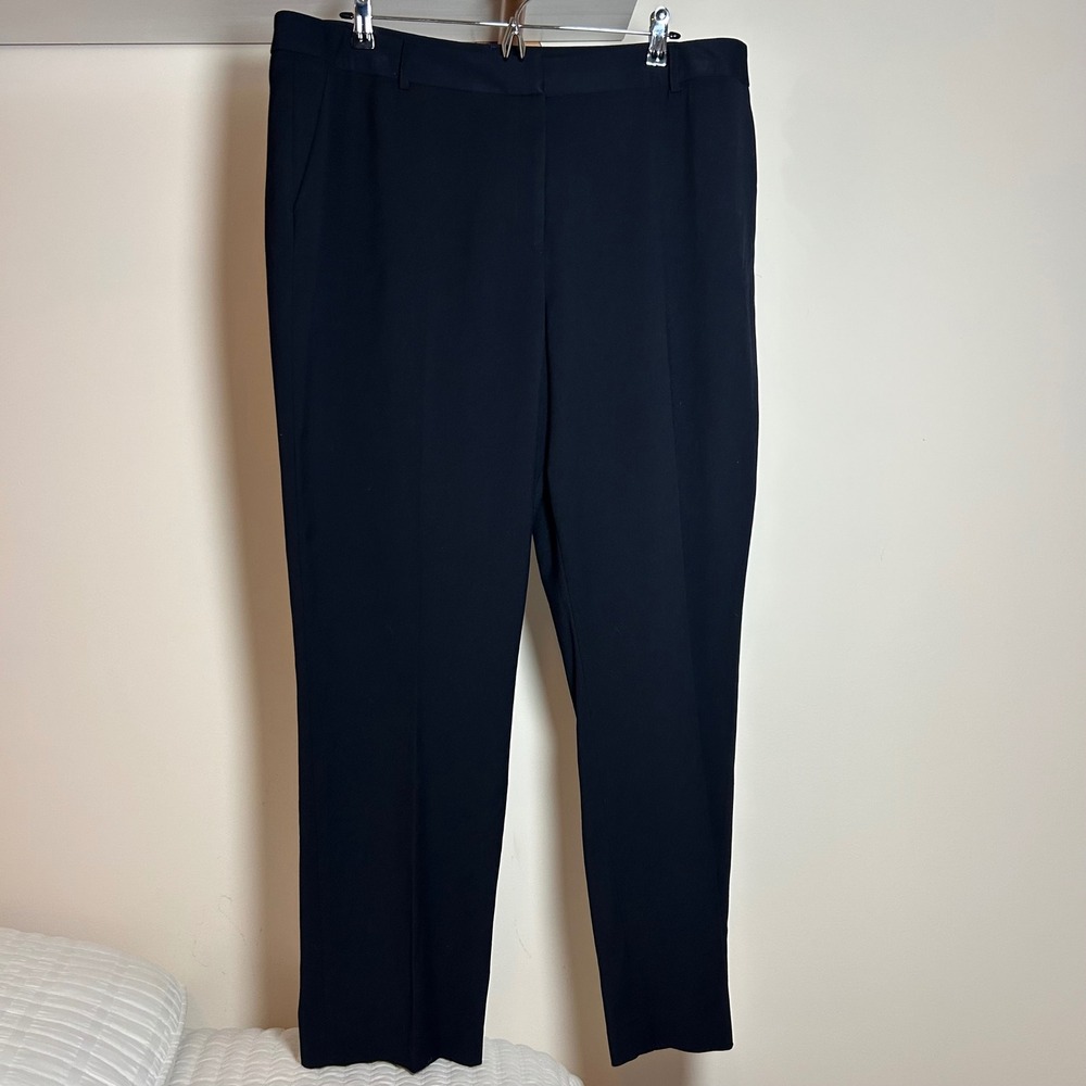 Alex Marie Alexa Anywhere Everywhere Suiting Navy Blue Straight Leg Pants 18 NEW